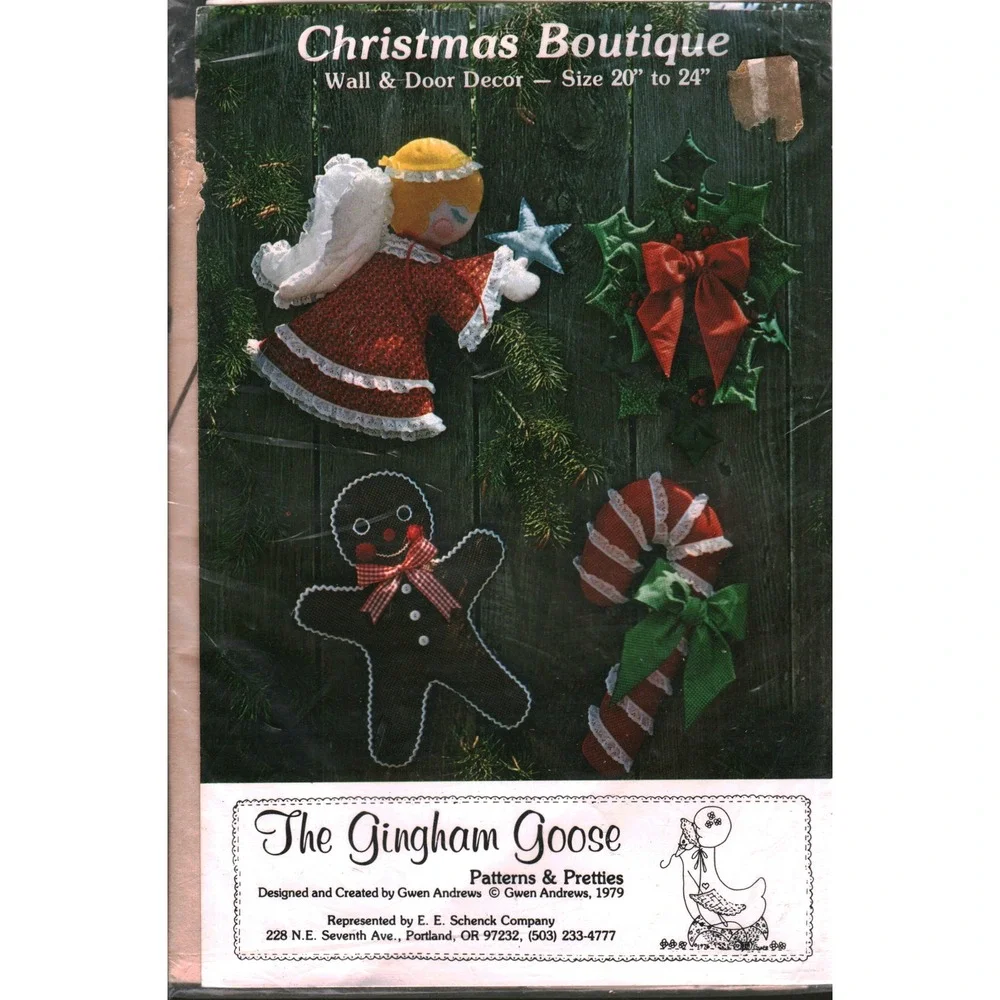 Vintage 1979 Gingham Goose Christmas Boutique Sewing Pattern 1924 Gwen Andrews